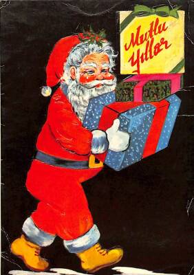 Yılbaşı (Yeniyıl) Noel Baba Temalı Açılır Kapaklı Kartpostal KRT14086 - 1