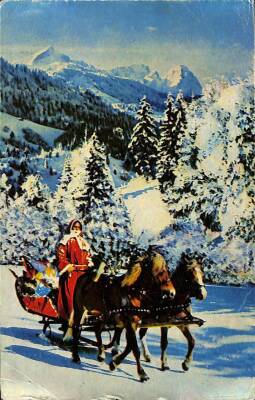 Yılbaşı (Yeniyıl) Noel Baba Temalı Kartpostal KRT12402 - 1