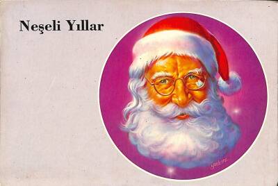 Yılbaşı (Yeniyıl) Noel Baba Temalı Kartpostal KRT12438 - 1