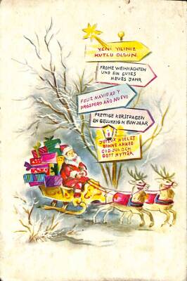 Yılbaşı (Yeniyıl) Noel Baba Temalı Kartpostal KRT12454 - 1