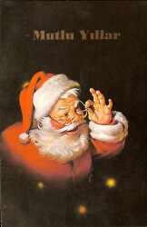 Yılbaşı (Yeniyıl) Noel Baba Temalı Kartpostal KRT14163 - Gökçekoleksiyon