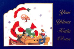 Yılbaşı (Yeniyıl) Noel Baba Temalı Kartpostal KRT14171 - Gökçekoleksiyon