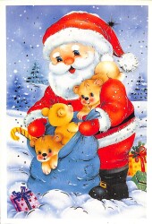 Yılbaşı (Yeniyıl) Noel Baba Temalı Kartpostal KRT14186 - Gökçekoleksiyon