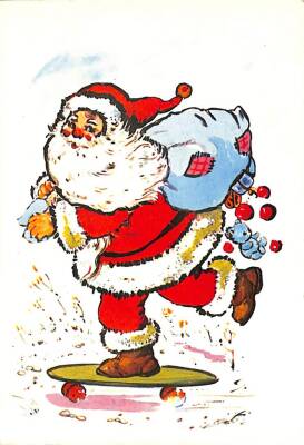 Yılbaşı (Yeniyıl) Noel Baba Temalı Kartpostal KRT14459 - 1