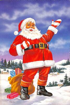 Yılbaşı (Yeniyıl) Noel Baba Temalı Kartpostal KRT14461 - 1
