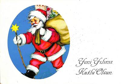 Yılbaşı (Yeniyıl) Noel Baba Temalı Kartpostal KRT14465 - 1