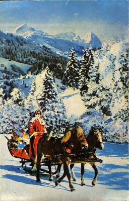 Yılbaşı (Yeniyıl) Noel Baba Temalı Kartpostal KRT14471 - 1