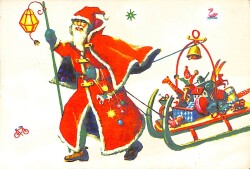 Yılbaşı (Yeniyıl) Noel Baba Temalı Kartpostal KRT14480 - Gökçekoleksiyon