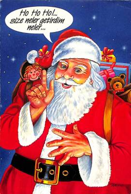 Yılbaşı (Yeniyıl) Noel Baba Temalı Kartpostal KRT14497 - 1