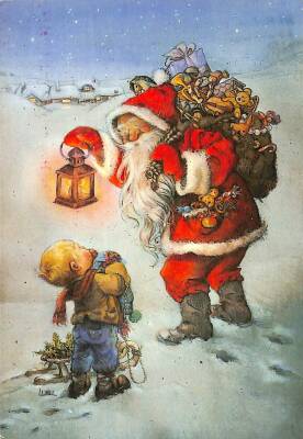 Yılbaşı (Yeniyıl) Noel Baba Temalı Kartpostal KRT14504 - 1