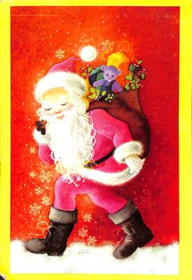 Yılbaşı (Yeniyıl) Noel Baba Temalı Kartpostal KRT14512 - 1