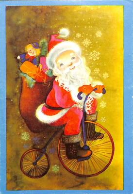 Yılbaşı (Yeniyıl) Noel Baba Temalı Kartpostal KRT14543 - 1