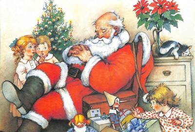 Yılbaşı (Yeniyıl) Noel Baba Temalı Kartpostal KRT14556 - 1