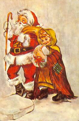 Yılbaşı (Yeniyıl) Noel Baba Temalı Kartpostal KRT14560 - 1