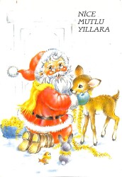 Yılbaşı (Yeniyıl) Noel Baba Temalı Kartpostal KRT14941 - Gökçekoleksiyon