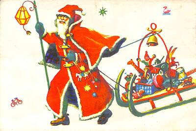 Yılbaşı (Yeniyıl) Noel Baba Temalı Kartpostal KRT14947 - 1
