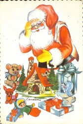 Yılbaşı (Yeniyıl) Noel Baba Temalı Kartpostal KRT14968 - Gökçekoleksiyon