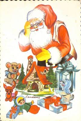 Yılbaşı (Yeniyıl) Noel Baba Temalı Kartpostal KRT14968 - 1