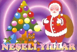 Yılbaşı (Yeniyıl) Noel Baba Temalı Kartpostal KRT15011 - Gökçekoleksiyon