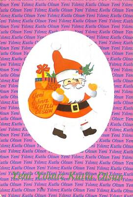 Yılbaşı (Yeniyıl) Noel Baba Temalı Kartpostal KRT15459 - 1