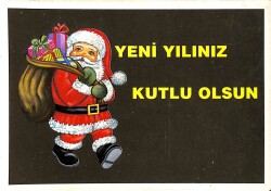 Yılbaşı (Yeniyıl) Noel Baba Temalı Kartpostal KRT15839 - Gökçekoleksiyon