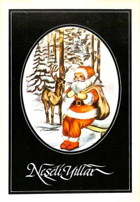 Yılbaşı (Yeniyıl) Noel Baba Temalı Kartpostal KRT15850 - 1