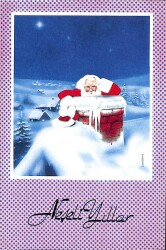 Yılbaşı (Yeniyıl) Noel Baba Temalı Kartpostal KRT15866 - 1