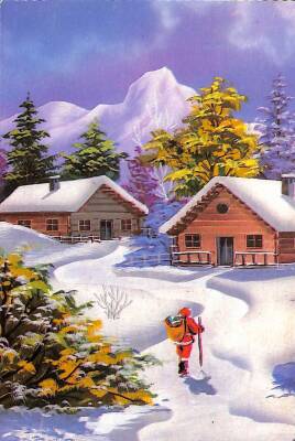 Yılbaşı (Yeniyıl) Noel Baba Temalı Kartpostal KRT15884 - 1