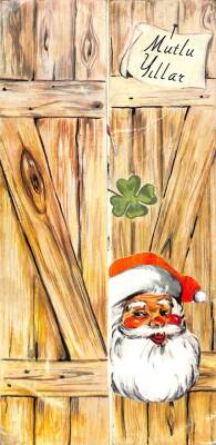 Yılbaşı (Yeniyıl) Noel Baba Temalı Kartpostal KRT16048 - 1