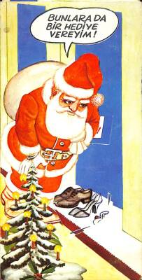 Yılbaşı (Yeniyıl) Noel Baba Temalı Kartpostal KRT16049 - 1