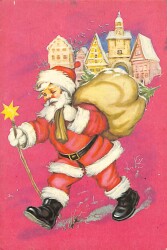 Yılbaşı (Yeniyıl) Noel Baba Temalı Kartpostal KRT16094 - 1