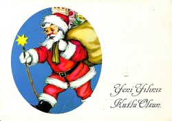 Yılbaşı (Yeniyıl) Noel Baba Temalı Kartpostal KRT16159 - 1