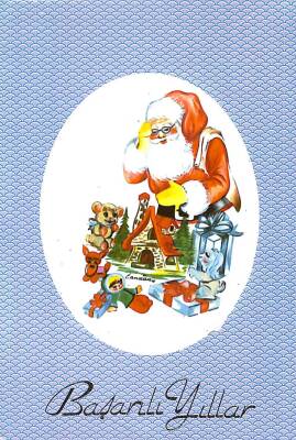 Yılbaşı (Yeniyıl) Noel Baba Temalı Kartpostal KRT16822 - 1