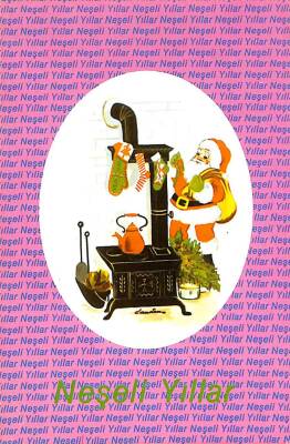 Yılbaşı (Yeniyıl) Noel Baba Temalı Kartpostal KRT17005 - 1