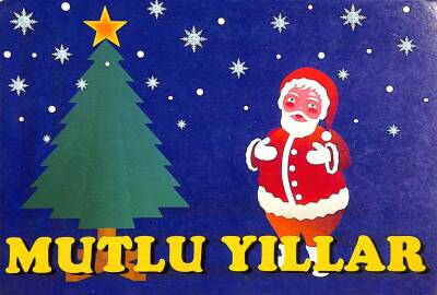 Yılbaşı (Yeniyıl) Noel Baba Temalı Kartpostal KRT17007 - 1