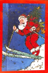 Yılbaşı (Yeniyıl) Noel Baba Temalı Simli Kartpostal KRT14164 - Gökçekoleksiyon
