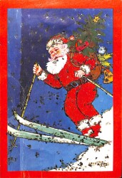 Yılbaşı (Yeniyıl) Noel Baba Temalı Simli Kartpostal KRT14206 - Gökçekoleksiyon