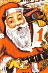 Yılbaşı (Yeniyıl) Noel Baba Temalı Simli Kartpostal KRT14481 - Gökçekoleksiyon