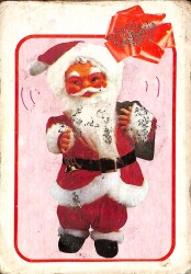 Yılbaşı (Yeniyıl) Noel Baba Temalı Simli Kartpostal KRT14496 - Gökçekoleksiyon