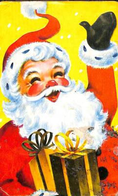 Yılbaşı (Yeniyıl) Noel Baba Temalı Simli Kartpostal KRT14505 - 1