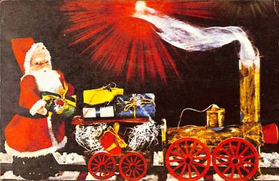 Yılbaşı (Yeniyıl) Noel Baba Temalı Simli Kartpostal KRT14509 - 1