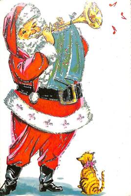 Yılbaşı (Yeniyıl) Noel Baba Temalı Simli Kartpostal KRT15002 - 1