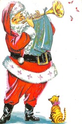 Yılbaşı (Yeniyıl) Noel Baba Temalı Simli Kartpostal KRT15456 - Gökçekoleksiyon
