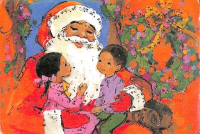 Yılbaşı (Yeniyıl) Noel Baba Temalı Simli Kartpostal KRT16939 - 1