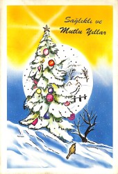 Yılbaşı (Yeniyıl) Temalı Açılır Kapak Yaldızlı Kartpostal KRT14154 - Gökçekoleksiyon