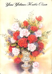 Yılbaşı (Yeniyıl) Temalı Açılır Kapak Yaldızlı Kartpostal KRT14212 - Gökçekoleksiyon