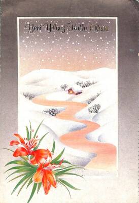 Yılbaşı (Yeniyıl) Temalı Açılır Kapak Yaldızlı Kartpostal KRT16211 - 1