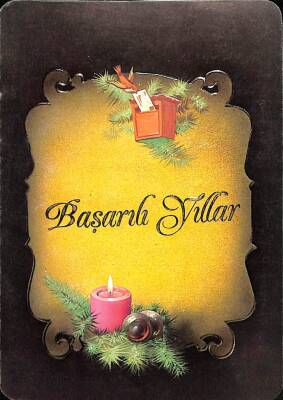 Yılbaşı (Yeniyıl) Temalı Açılır Kapaklı Tebrik -Kutlama Kartı Kartpostal KRT12057 - 1