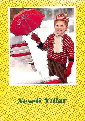 Yılbaşı (Yeniyıl) Temalı Simli Kartpostal KRT14916 - 1