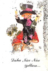Yılbaşı (Yeniyıl) Temalı Simli Kartpostal KRT15855 - 1